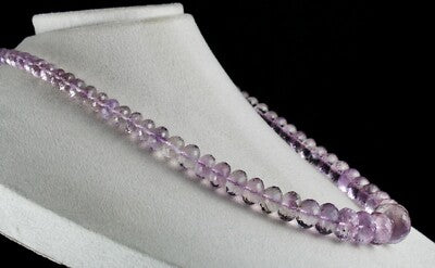 Natural Pink Amethyst Beads Faceted Round 663 Ct Gemstone Fashion Necklace
