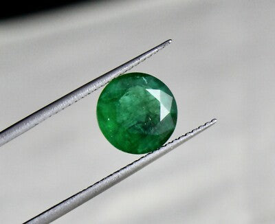 Certified Natural Zambian Emerald 2.60 Ct Round Cut 9mm Loose Gem Pendant Ring