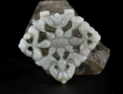 Certified Antique Persian Jade 127ct Natural Diamond 22k Gold Navratan Pendant