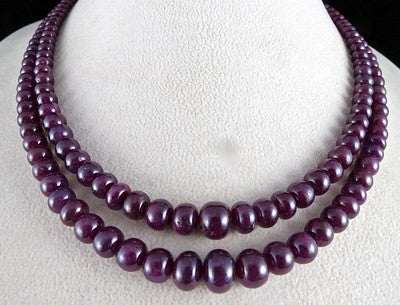 Certified Natural Ruby Beads Round 446 Ct Gemstone Fine Necklace Gifting
