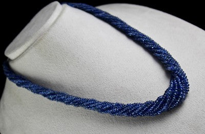 Certified Vintage Natural Blue Sapphire 483 Ct Beads Necklace For Women