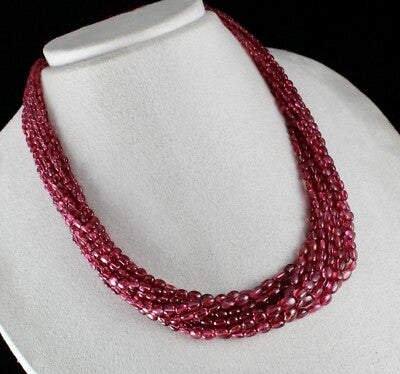 Certified Natural Spinel Beads Necklace 10 L 452 Ct Red Gemstone For Women