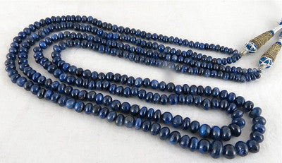 Certified Natural Unheated Blue Sapphire Necklace 269 Ct Gemstone Beads, Wedding