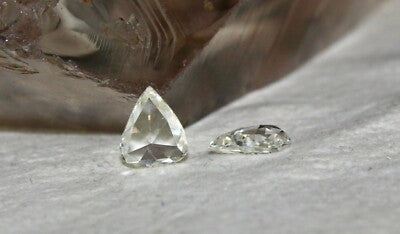 Certified Natural Rose Cut Diamond 2.29ct Pear Shape Pair Loose Gemstone Earring