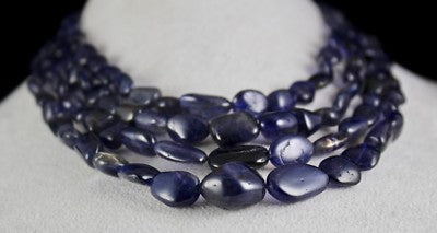 Blue Natural Iolite Cabochon 875ct Gemstone Ladies Necklace For Wedding