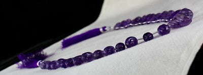 Natural Amethyst 197 Ct Carved Tear Drops 31 Pcs Gemstone Designing