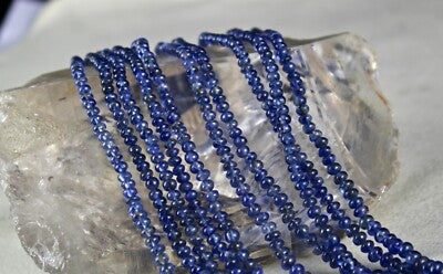Certified Natural Blue Sapphire Beads 5 L 395 Ct Sterling Silver Necklace
