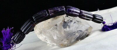 Natural Amethyst 465ct Carved Beads Long 7 Pcs Gemstone Designing Jewels