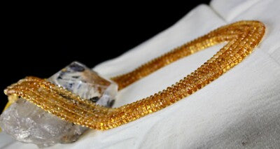 Certified Natural Yellow Citrine 631 Ct Faceted Round Necklace For Women