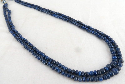 Certified Natural Unheated Blue Sapphire Necklace 269 Ct Gemstone Beads, Wedding