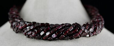 Natural Red Garnet Square Beads 10 L 1085 Cts Gemstone Fashion Necklace
