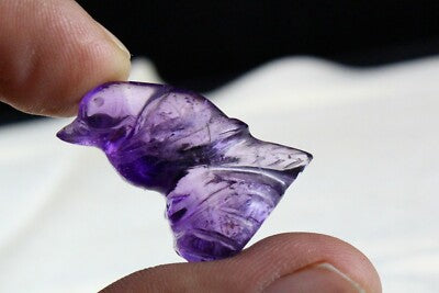 27 Mm Natural Brazilian Amethyst Carved Bird 39 Ct Gemstone Pendant Design