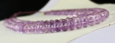 Certified Natural Pink Amethyst Faceted Beads Round 1466 Ct Necklace For Women