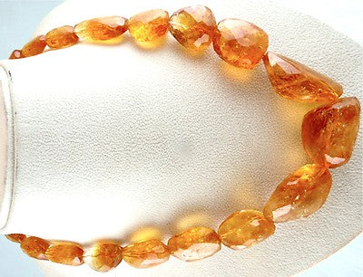 Certified Natural Citrine 815 Ct Faceted Sterling Silver Fashion Necklace