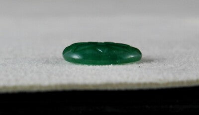 Zambian Emerald 5.80ct Carved Oval Cabochon Gemstone Ring Pendant