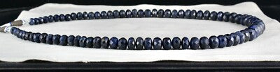 Dyed Sapphire Corundum Beads 803 Carats Round Faceted Gemstone Necklace