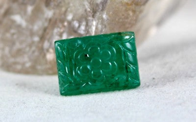 Certified Mughal Natural Zambian Emerald 24x17mm 33.44 Ct Gemstone Ring Pendant