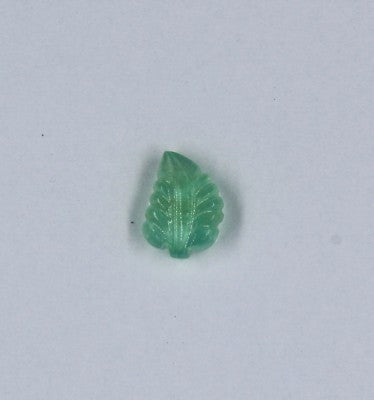 Natural Colombian Emerald 5.37 Ct Carved Leaf Gemstone For Ring Pendant