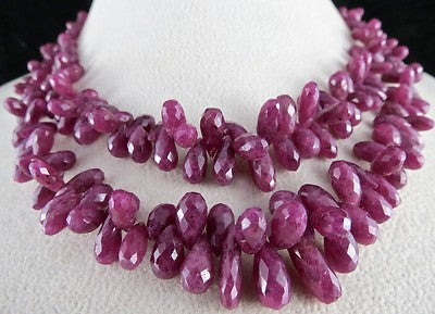 Certified Natural Ruby 510 Ct Teardrop Gemstone Sterling Silver Necklace Vintage