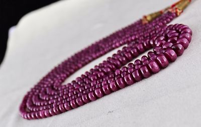 Certified Natural Untreated Ruby Beads Necklace 800 Ct For Ladies