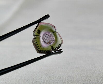 Natural Multi Green Tourmaline 31.26 Ct Carved Gemstone Earring Design