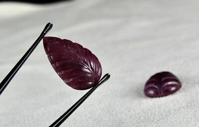 Certified Natural Untreated Ruby 48.80 Ct Carved Leaves Earring Sterling Silver