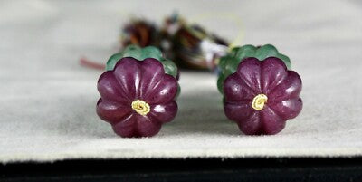 Certified Natural Emerald Ruby Blue Sapphire Earrings 144.85 Ct Sterling Silver