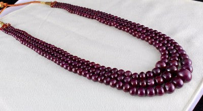 Certified Natural Untreated Ruby Beads 3L 861 Ct Big Round Gemstone Necklace