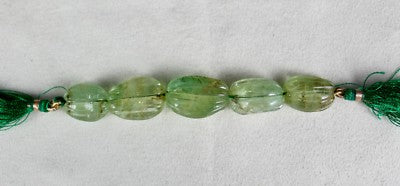 Certified Natural Emerald Carved Melon Beads 5 Pc 133.50 Ct Gemstone Set