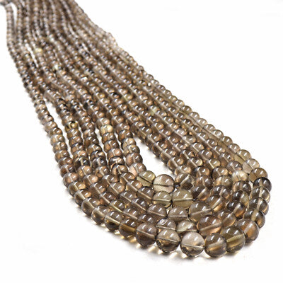 Natural Smoky Quartz Beads Necklace 5 L 928 Ct Gemstone Sterling Silver Party
