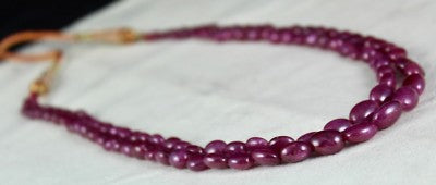 Certified Natural Untreated Ruby 232ct Beads Cabochon Necklace For Women