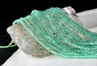 Certified Natural Emerald Beads Necklace 497 Ct Colombian Mines Round 7 L