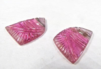 Natural Multi Colour Tourmaline Carved Gemstone 15.93ct For Earring