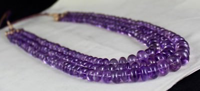 Certified 14mm Natural Amethyst 1039ct Round Beads Fashion Necklace For Women