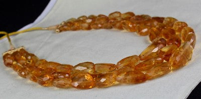 Certified Natural Yellow Citrine Beads Necklace Tumble 3 L 1082 Ct Statement
