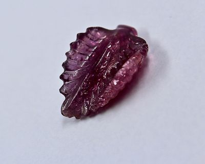 Pink Tourmaline Carved Leaf Gemstone 25.49ct For Designing Pendant