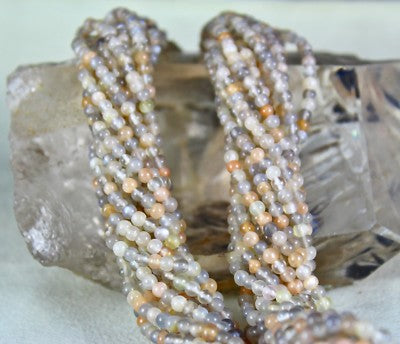 Natural Moonstone Beads Necklace 14 L 519 Ct Sterling Silver Fashion Jewelry