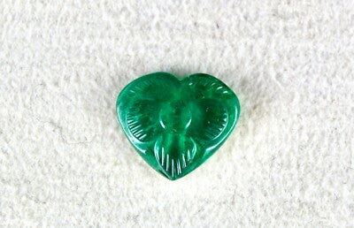 Certified Natural Zambian Emerald 3 Ct Carved Heart Loose Gemstone Ring