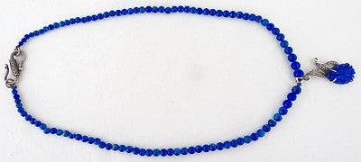 Blue Natural Lapis Lazuli 10ct Natural Diamond Victorian Sterling Silver Pendant