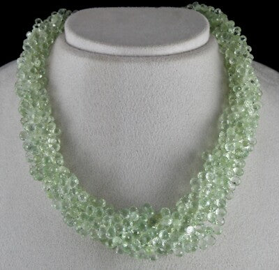 Certified Natural Green Amethyst Teardrop Necklace 731 Ct Sterling Silver Party