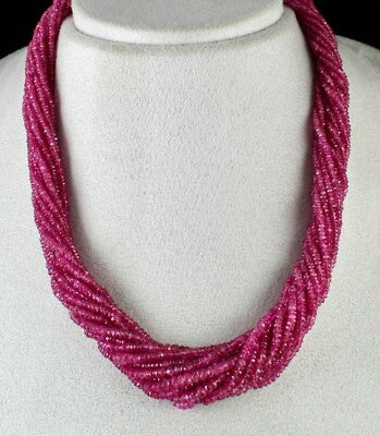 Certified Reddish Natural No Heat Burmese Ruby 547ct Gemstone Necklace