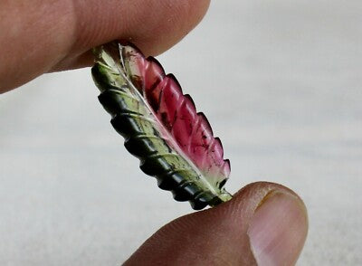 Natural Multi Tourmaline 8.30 Cts Carved Leaf Gemstone Pendant Ring Designing