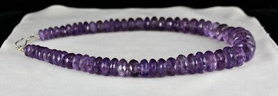 Certified Natural Brazilian Amethyst 1220 Cts Faceted Sterling Silver Necklace