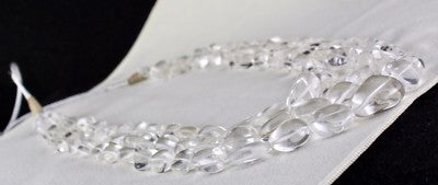 Natural Rock Crystal Quartz Gem Necklace 987 Ct Cabochon Beads Fashion