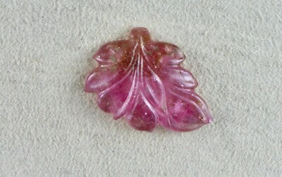 Natural Multi Tourmaline Carved Leaf 28.28 Cts Gemstone Pendant Brooch