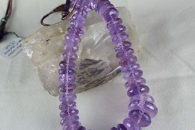 Amethyst Beads Faceted Round Necklace 1 L 805 Ct Purple Gemstone Fashion
