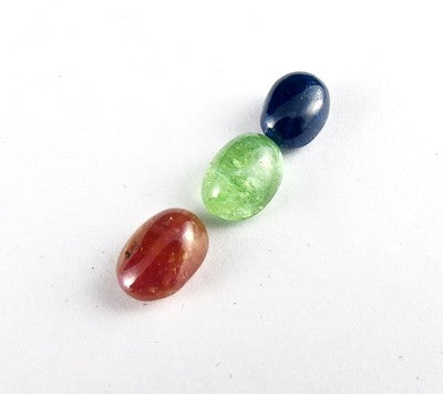 Certified Natural Rubies Emerald Blue Sapphire Oval Cabochon 16.16ct Gemstone