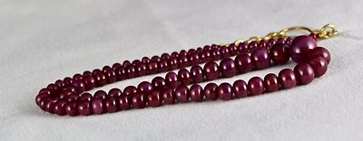 Certified Natural Ruby Necklace Round Beads 216 Ct Sterling Silver Clasp