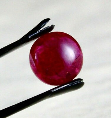 Certified Gtl Natural Untreat Burmese Ruby 6.21 Ct Round Cabochon Gem Ring