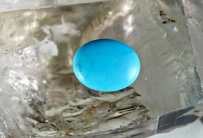 Natural Arizona Turquoise Gemstone Oval Cabochon 14.88ct For Ring/pendant